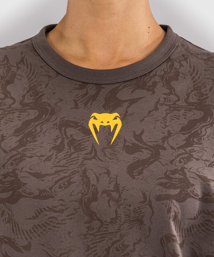 ufc fusion by venum fight week damen kurzarm-baumwoll-t-shirt – erdbraun