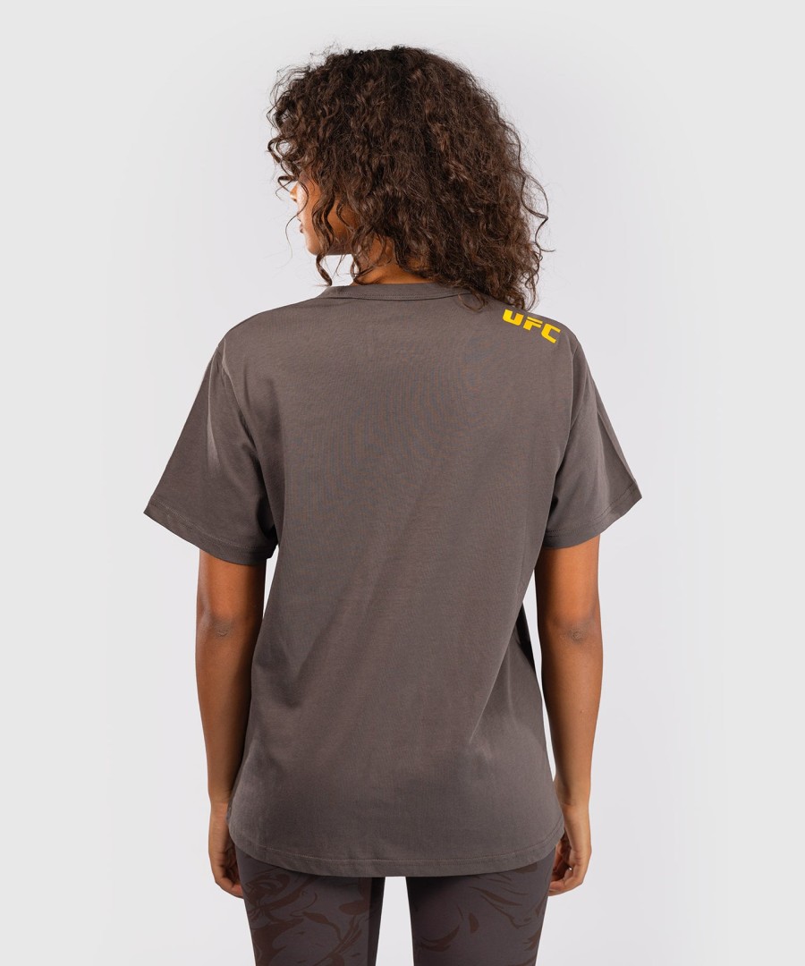 ufc fusion by venum fight week damen kurzarm-baumwoll-t-shirt – uni-erdbraun