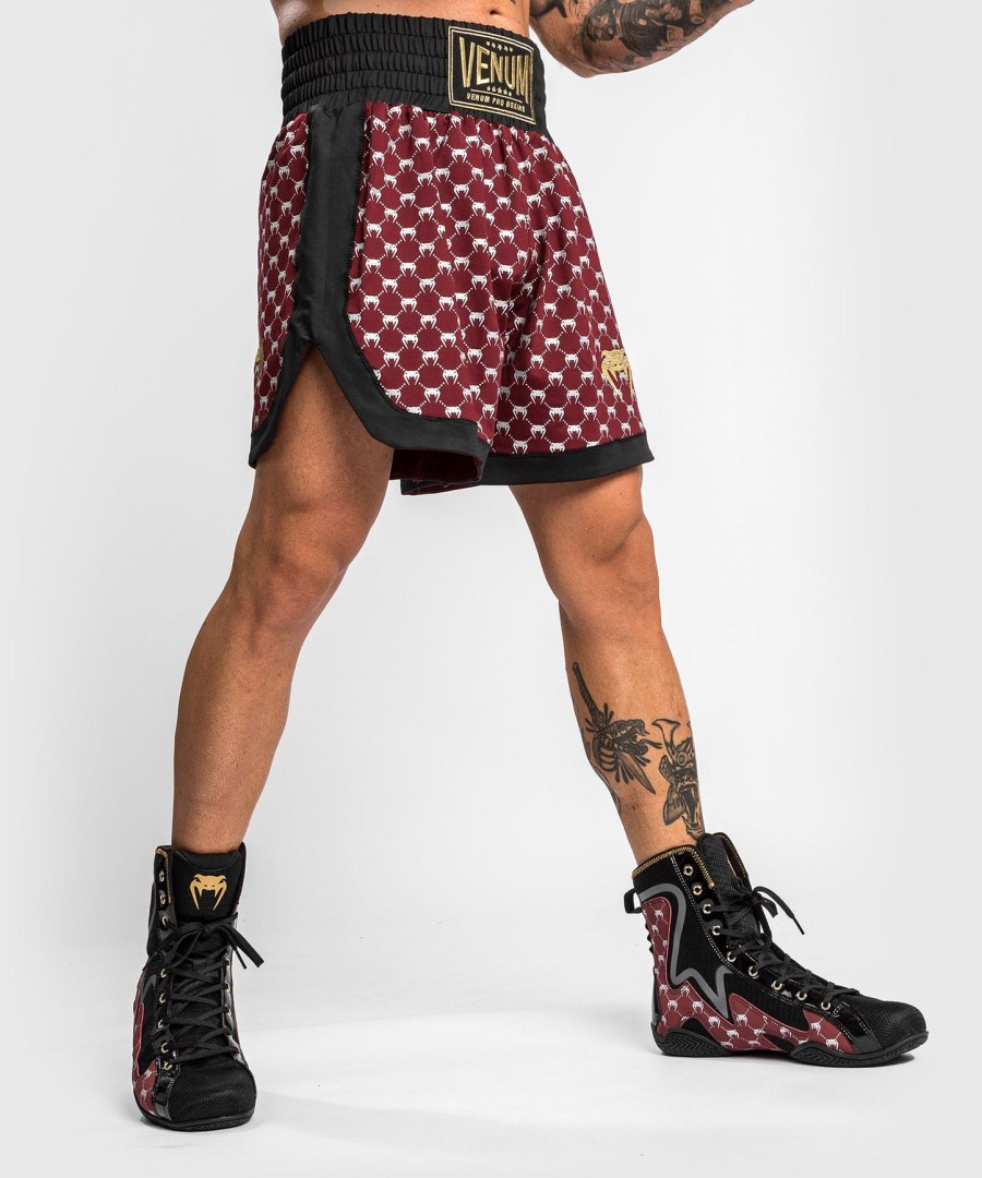 venum monogram boxshorts - schwarzburgunderrot