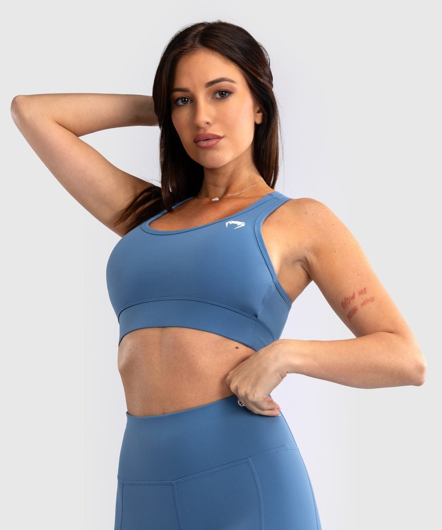 venum essential damen sport-bh mit mittlerem halt – sturmblau