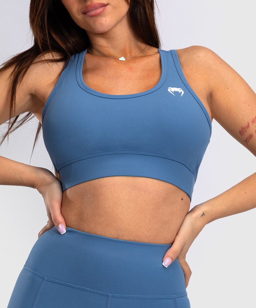 venum essential damen sport-bh mit mittlerem halt – sturmblau