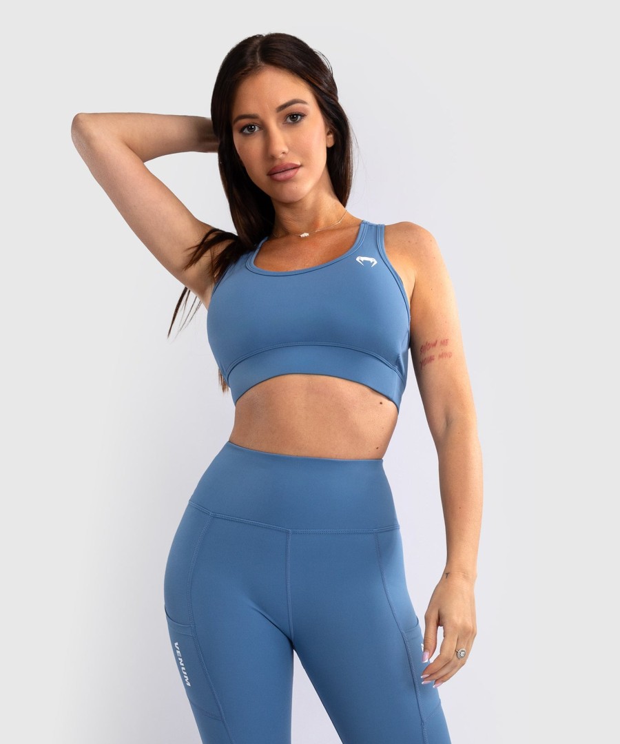 venum essential damen sport-bh mit mittlerem halt – sturmblau