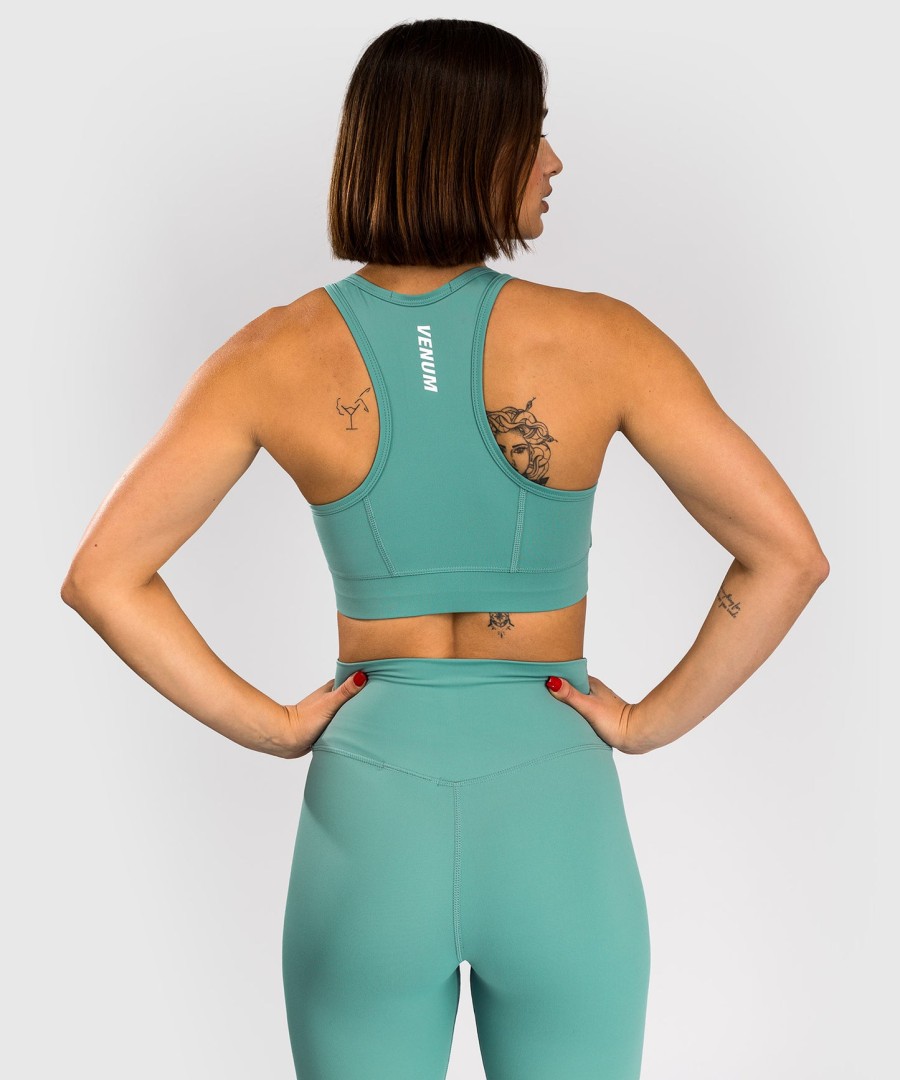 venum essential damen sport-bh mit mittlerem halt – aquagrün