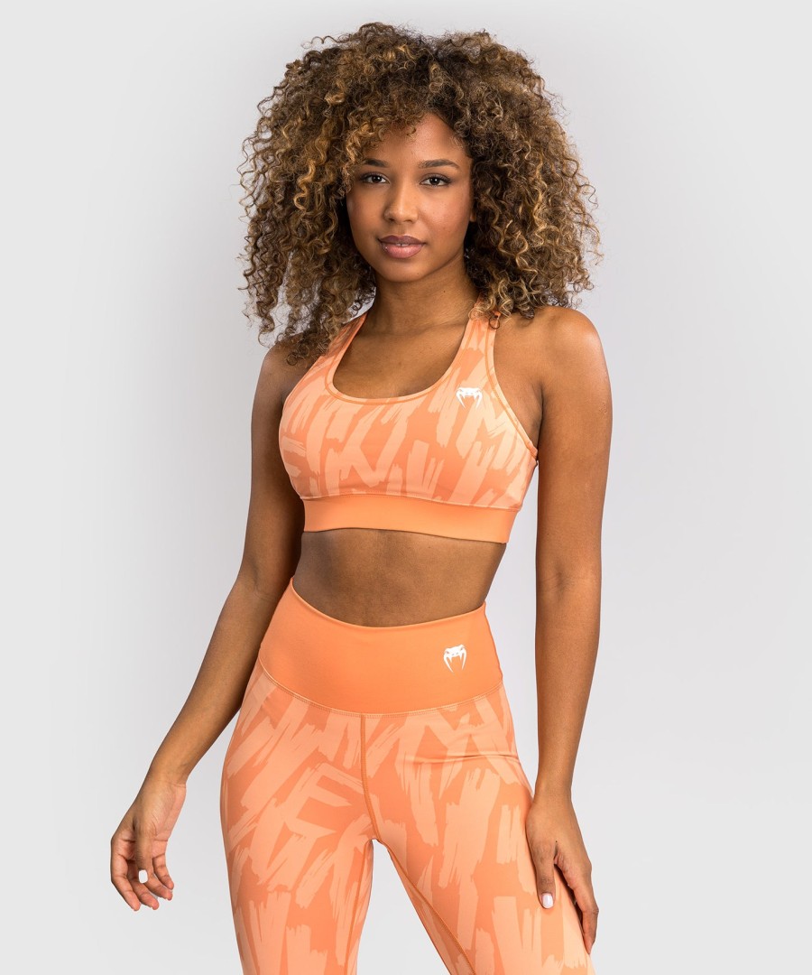 venum graffiti damen-sport-bh - samt-aprikose