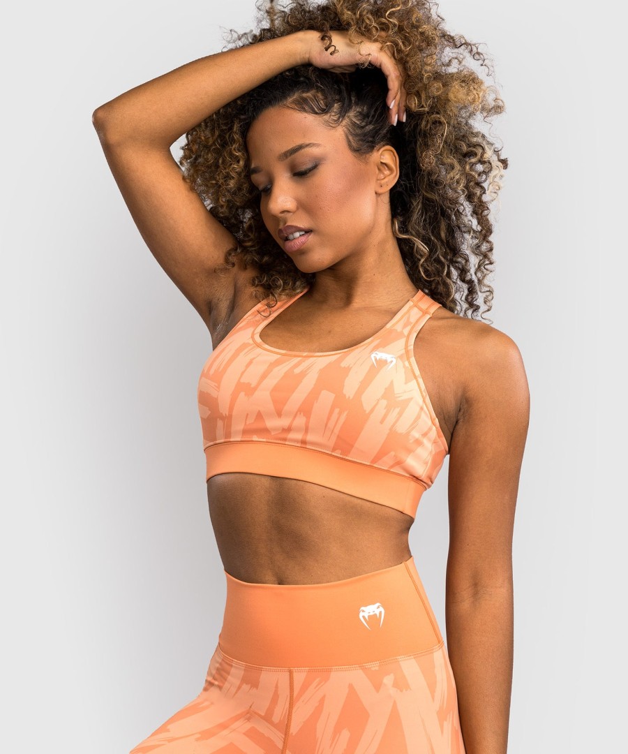 venum graffiti damen-sport-bh - samt-aprikose