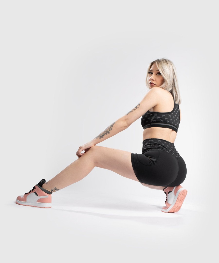 venum monogram kompressionsshorts – für damen – schwarzrosa gold