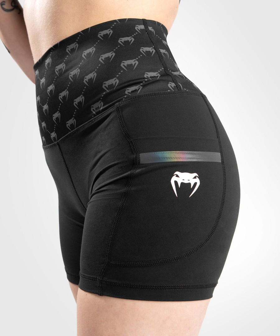 venum monogram kompressionsshorts – für damen – schwarzrosa gold