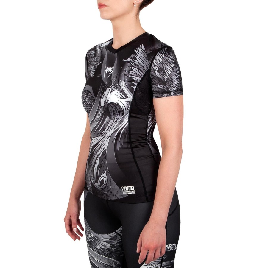 venum phoenix rashguard – kurzarm – schwarzweiß – für damen