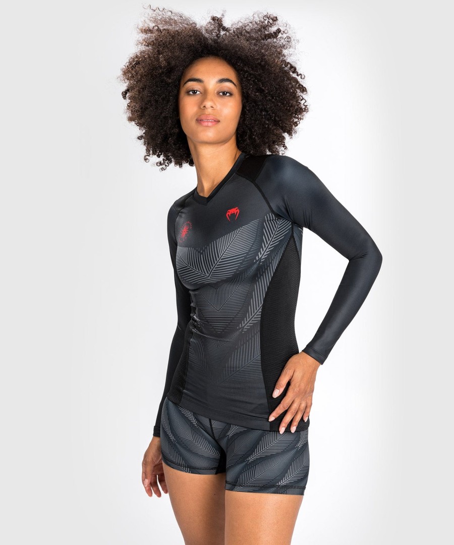venum phantom rashguard langarm - für damen - schwarzrot