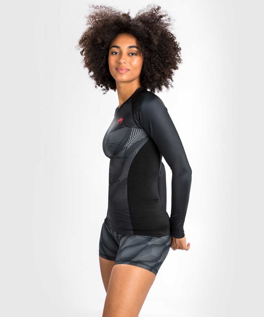 venum phantom rashguard langarm - für damen - schwarzrot