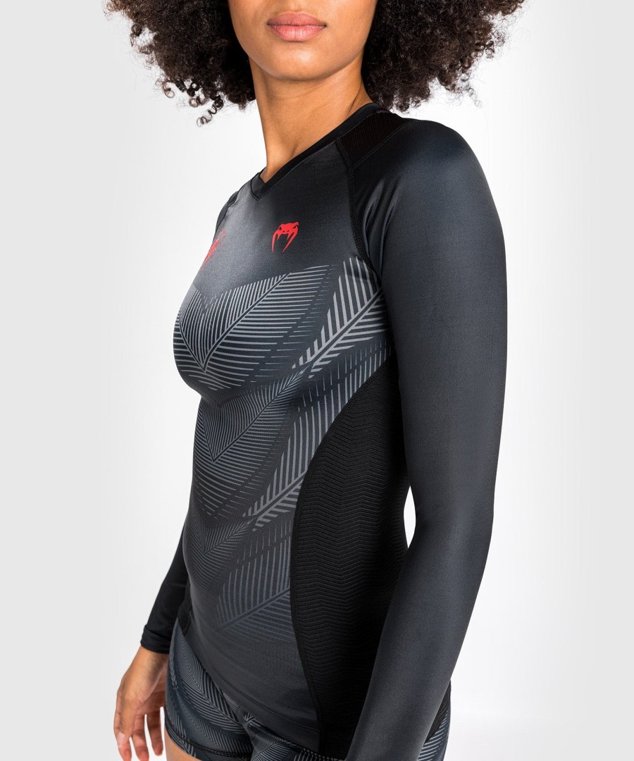 venum phantom rashguard langarm - für damen - schwarzrot