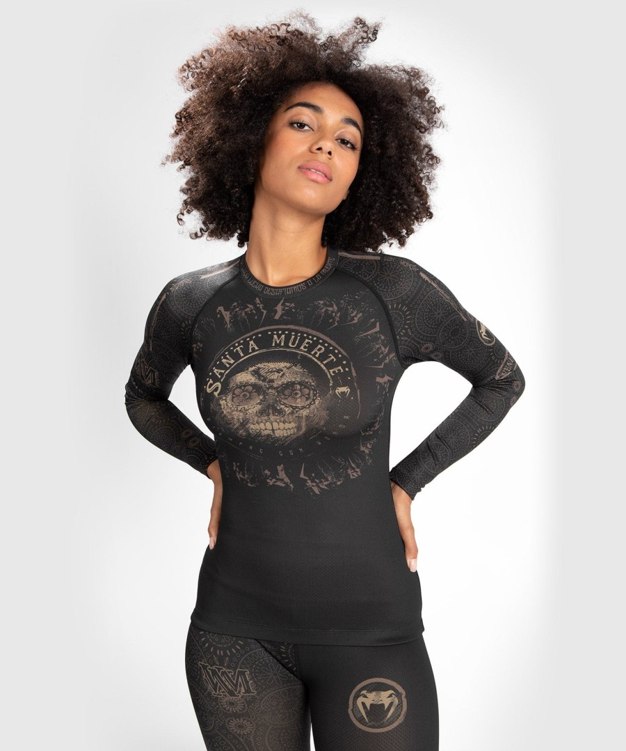 venum damen santa muerte dark side - rashguard langarm - schwarzbraun