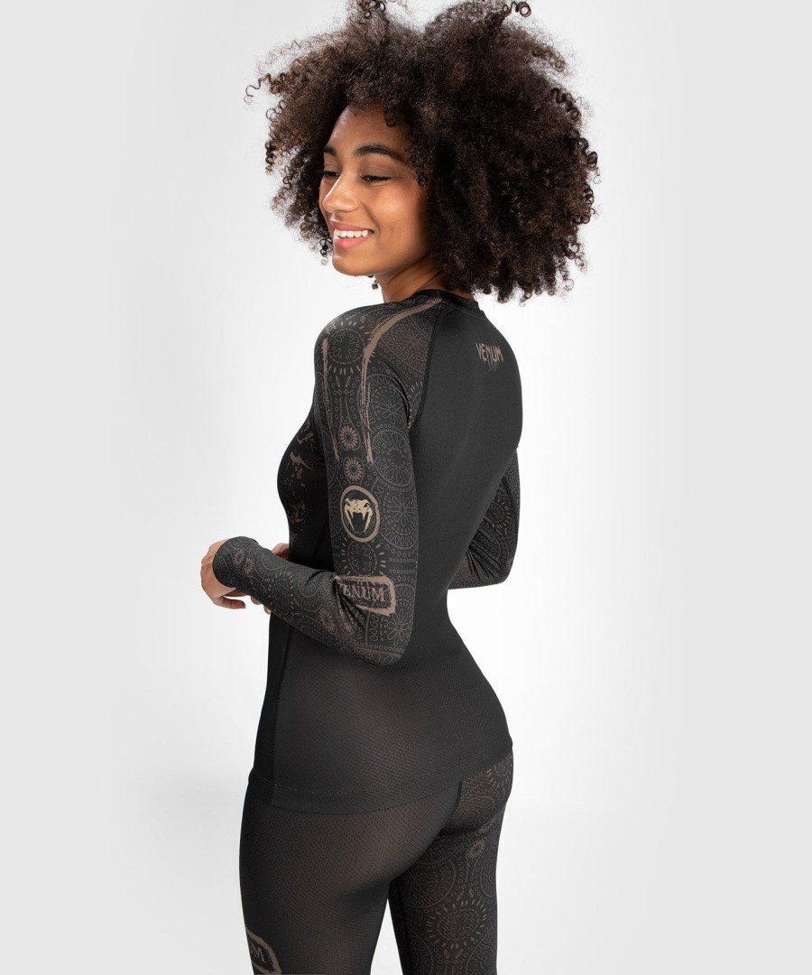 venum damen santa muerte dark side - rashguard langarm - schwarzbraun