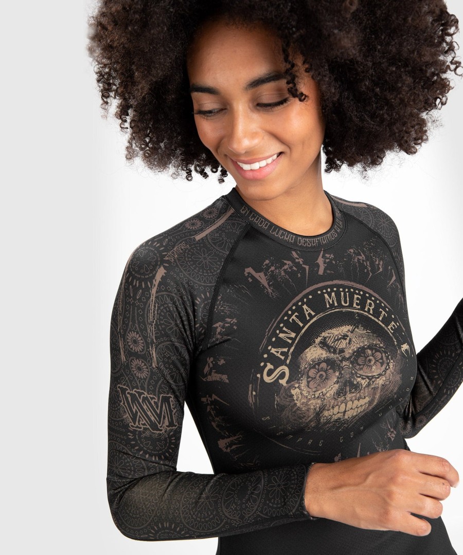 venum damen santa muerte dark side - rashguard langarm - schwarzbraun