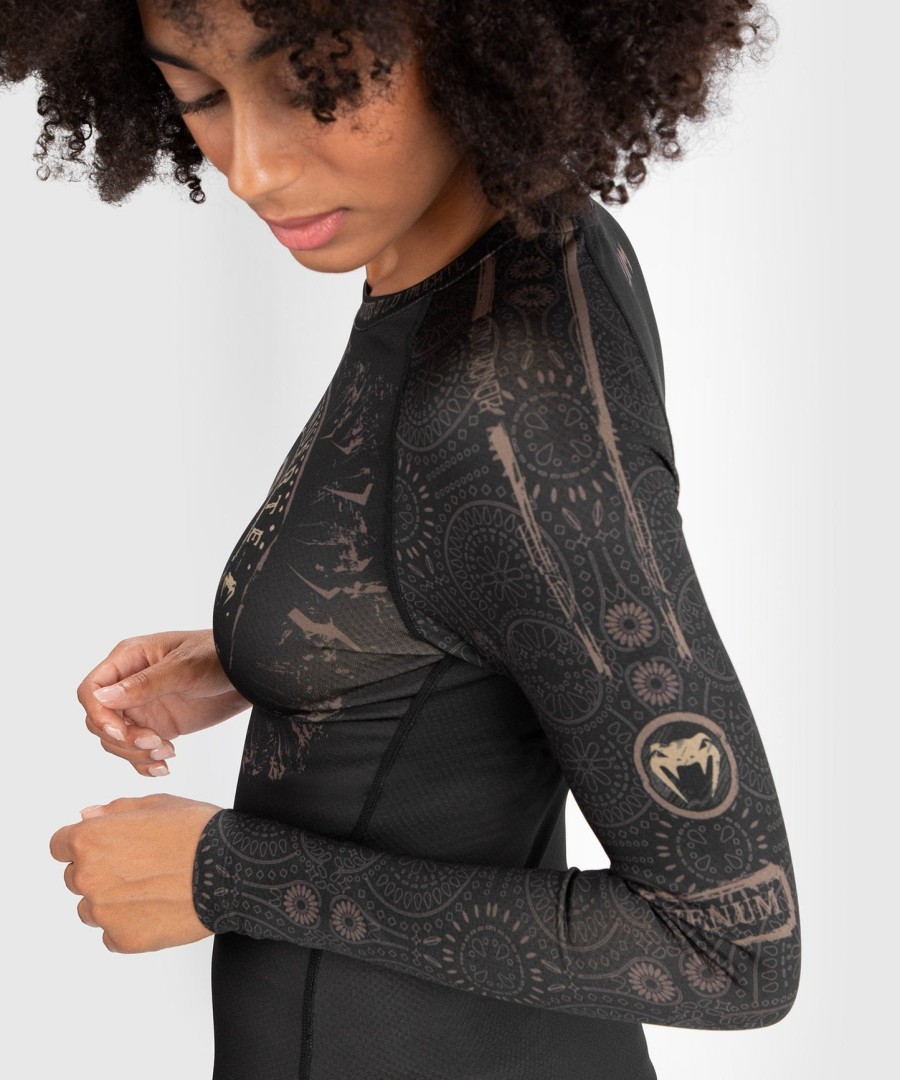 venum damen santa muerte dark side - rashguard langarm - schwarzbraun