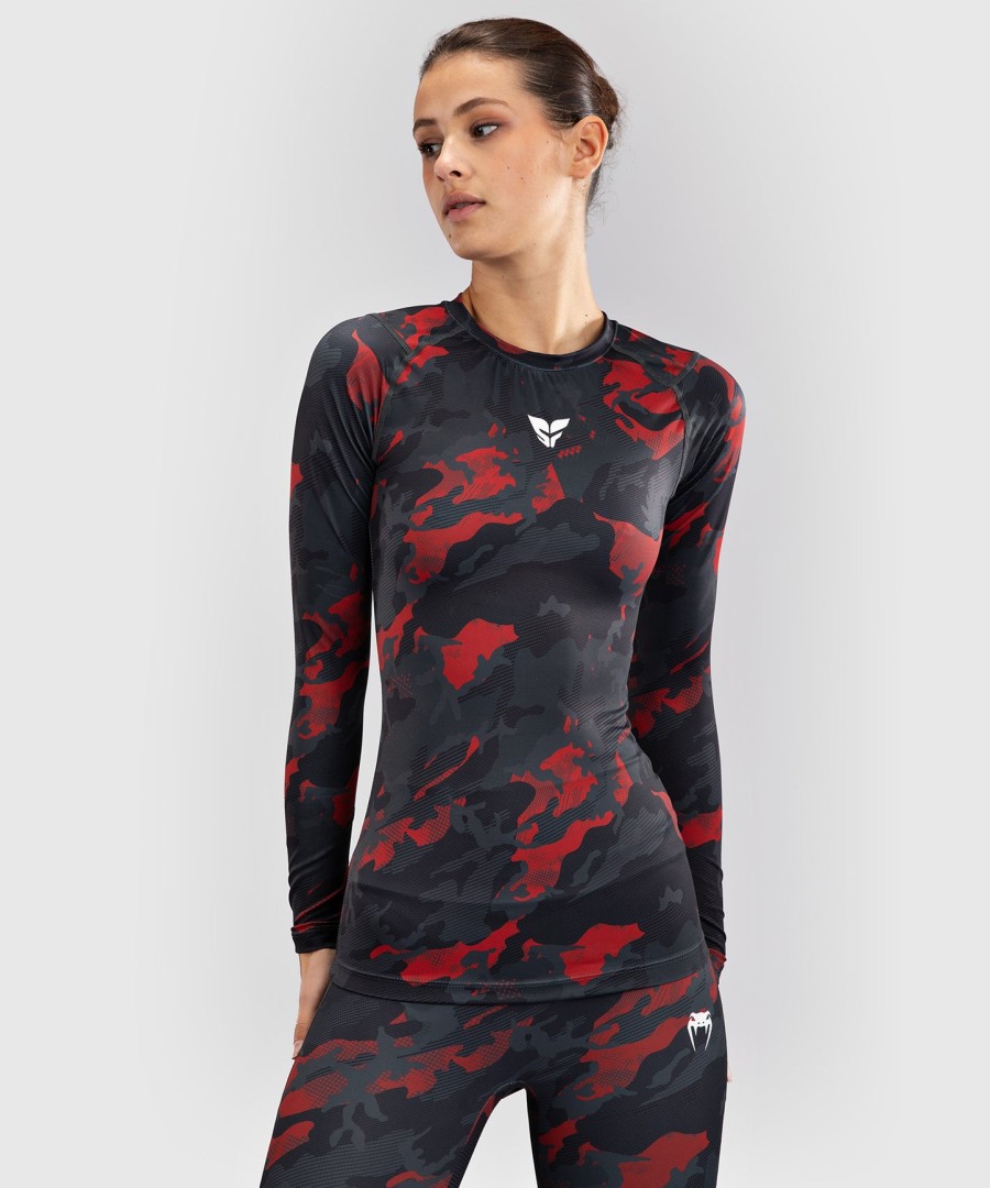 venum x sophia rose damen langarm-rashguard - urban red camo