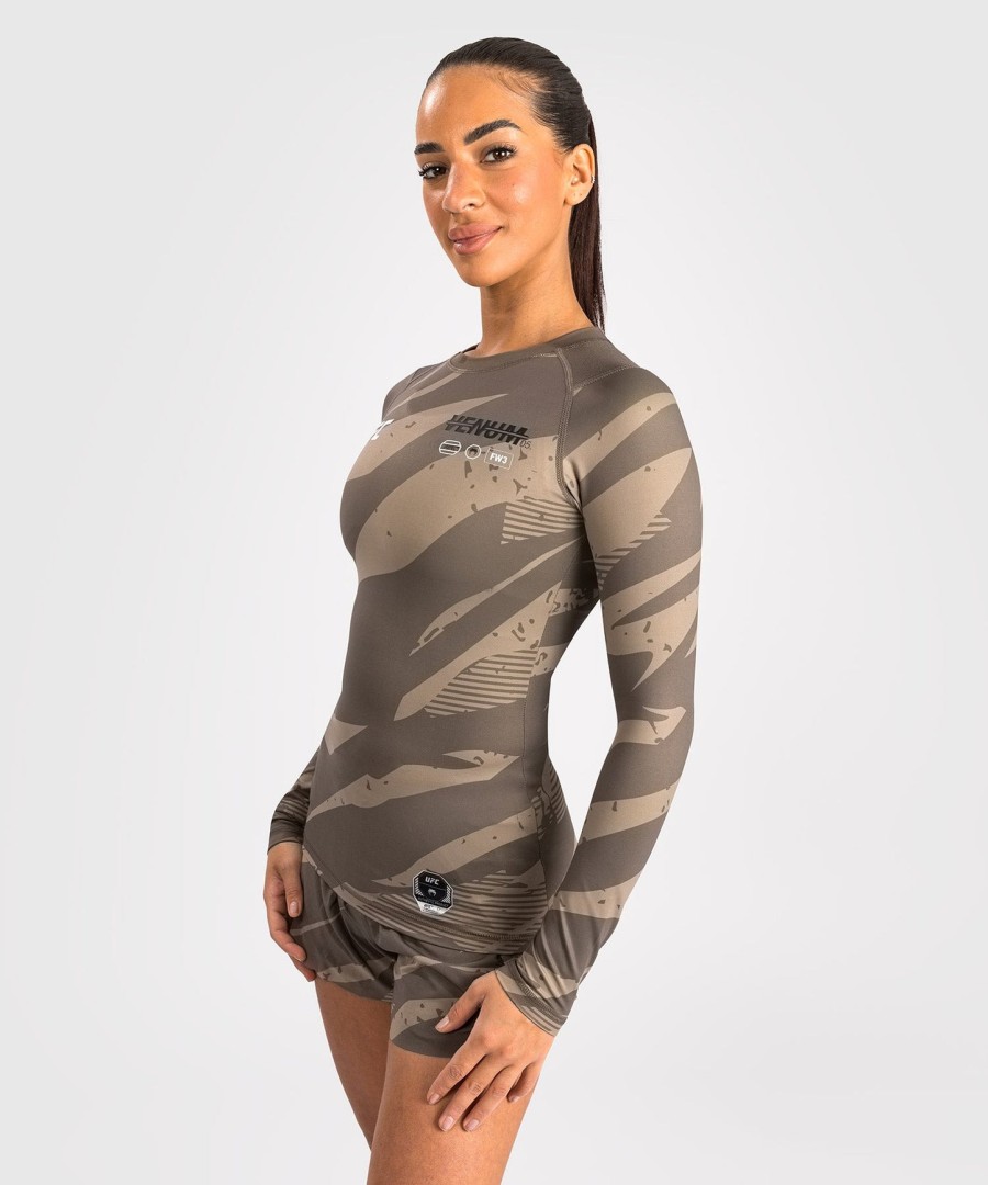 ufc adrenaline by venum fight week damen performance langarm-rashguard – wüstentarnmuster