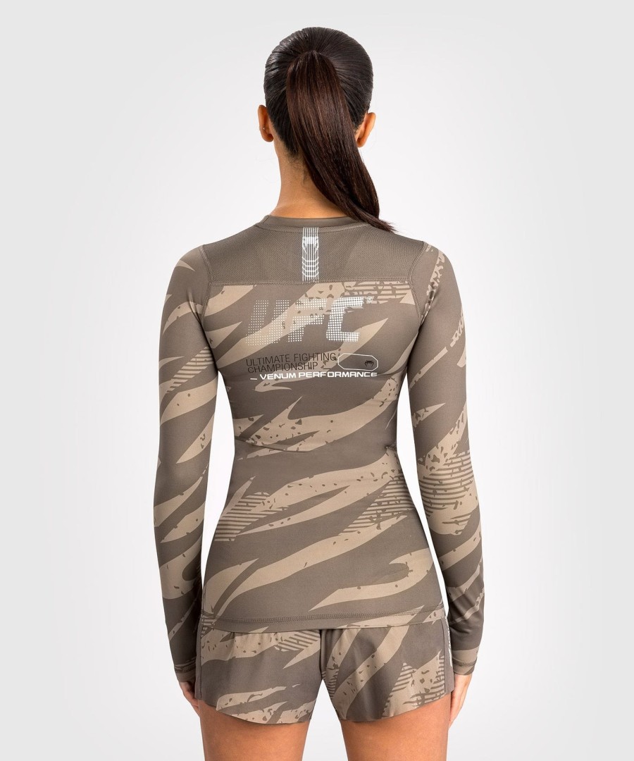 ufc adrenaline by venum fight week damen performance langarm-rashguard – wüstentarnmuster