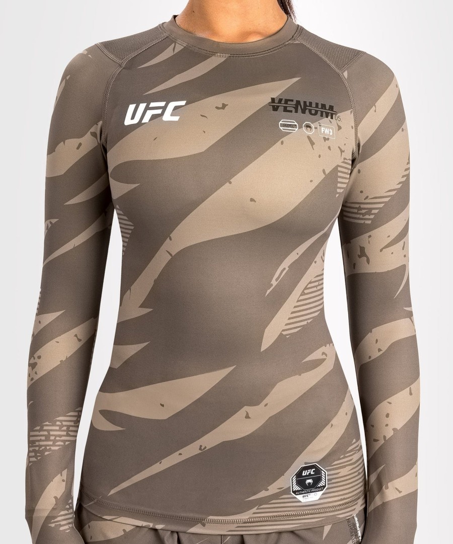 ufc adrenaline by venum fight week damen performance langarm-rashguard – wüstentarnmuster