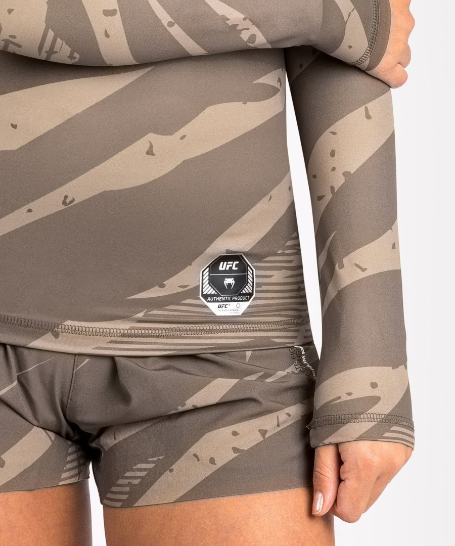 ufc adrenaline by venum fight week damen performance langarm-rashguard – wüstentarnmuster