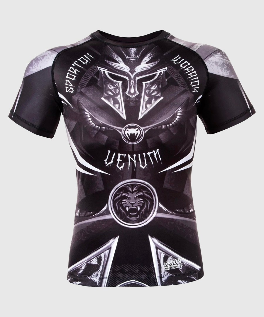 venum gladiator 3.0 rashguard - schwarzweiß - kurzarm