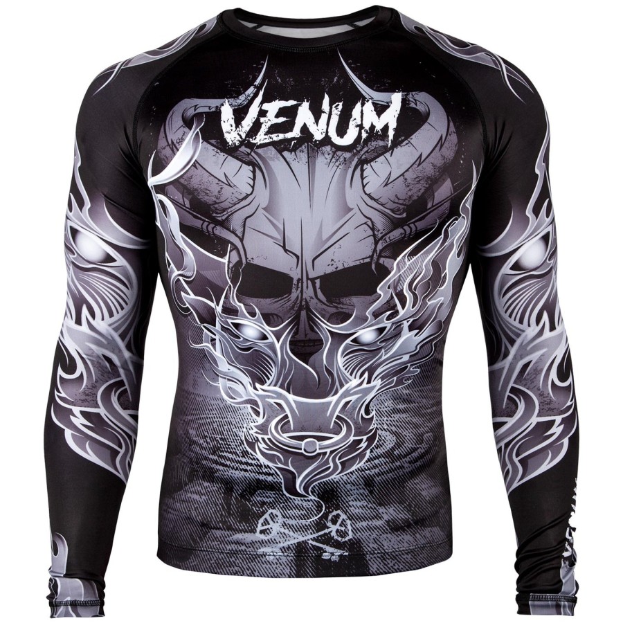 venum minotaurus rashguard – langarm – schwarzweiß