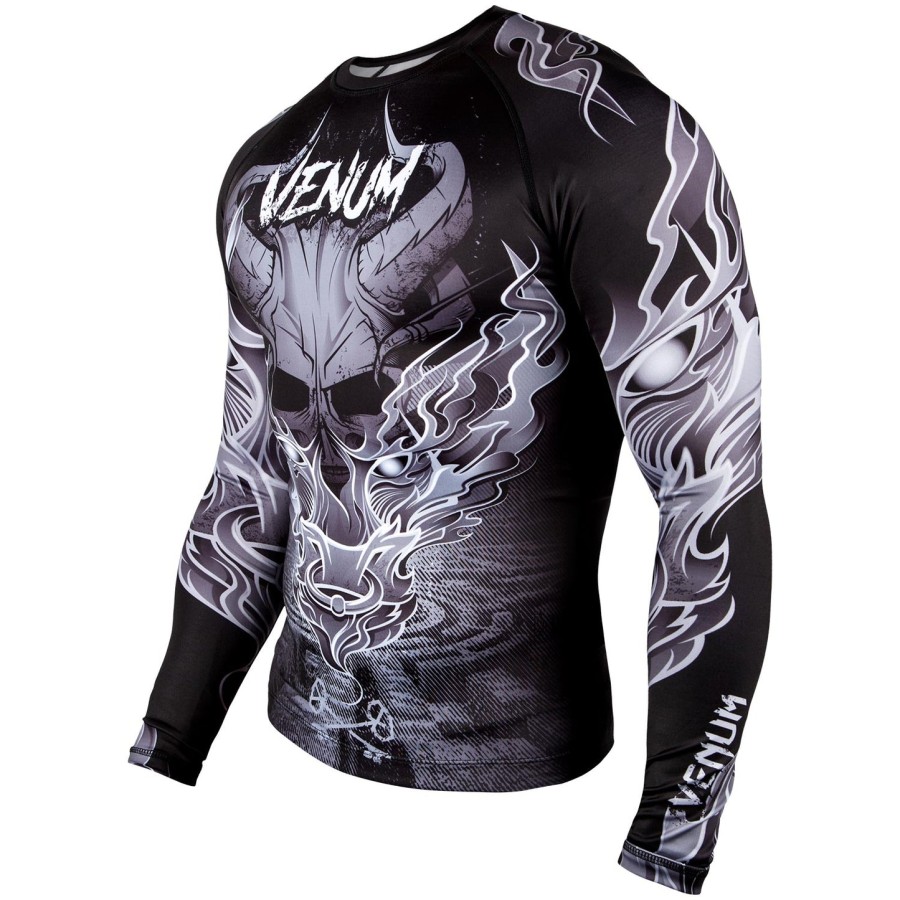 venum minotaurus rashguard – langarm – schwarzweiß