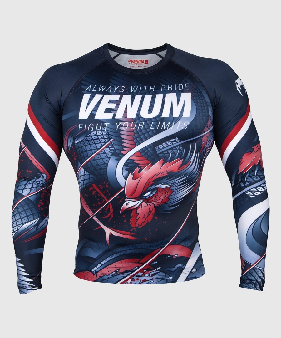 venum rooster rashguard – langarm – marineblauorange