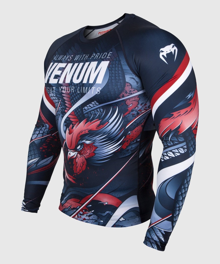 venum rooster rashguard – langarm – marineblauorange
