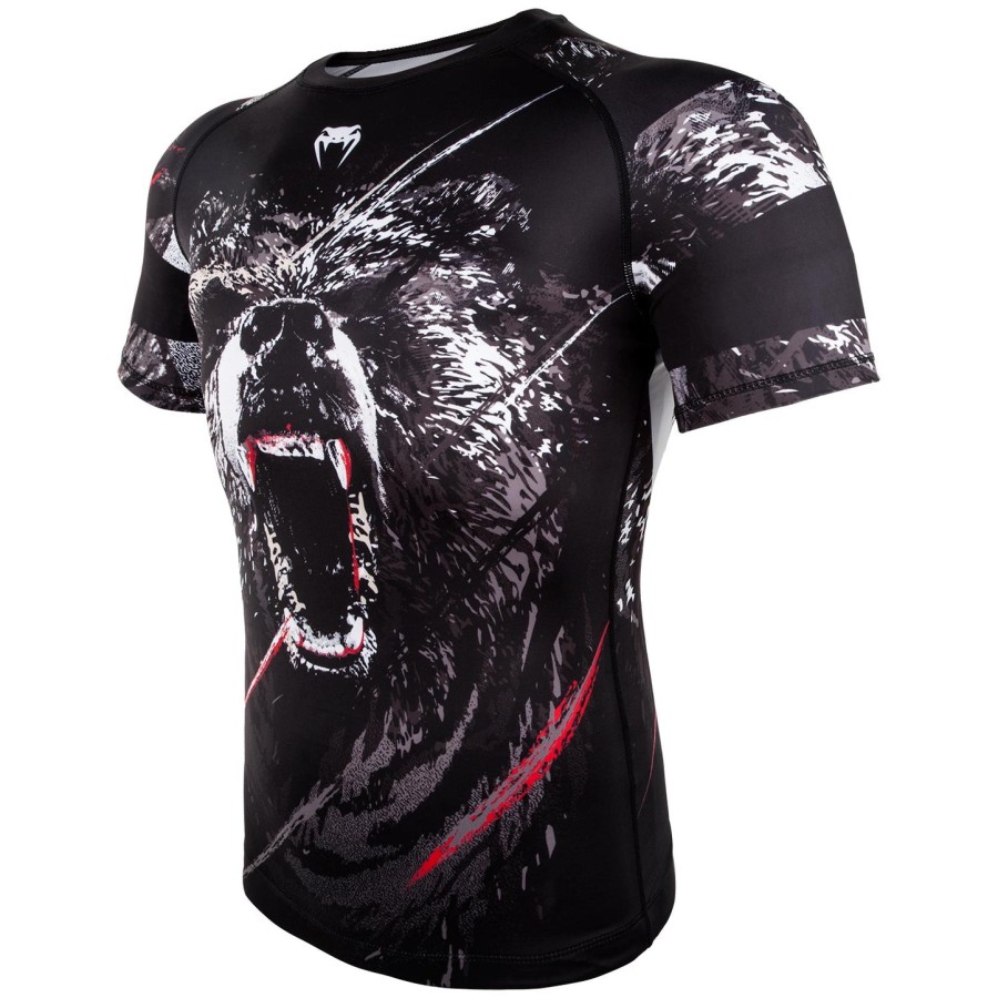 venum grizzli rashguard – kurzarm – schwarzweiß
