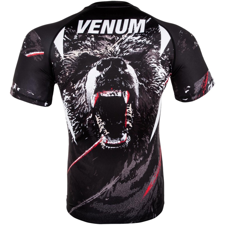 venum grizzli rashguard – kurzarm – schwarzweiß
