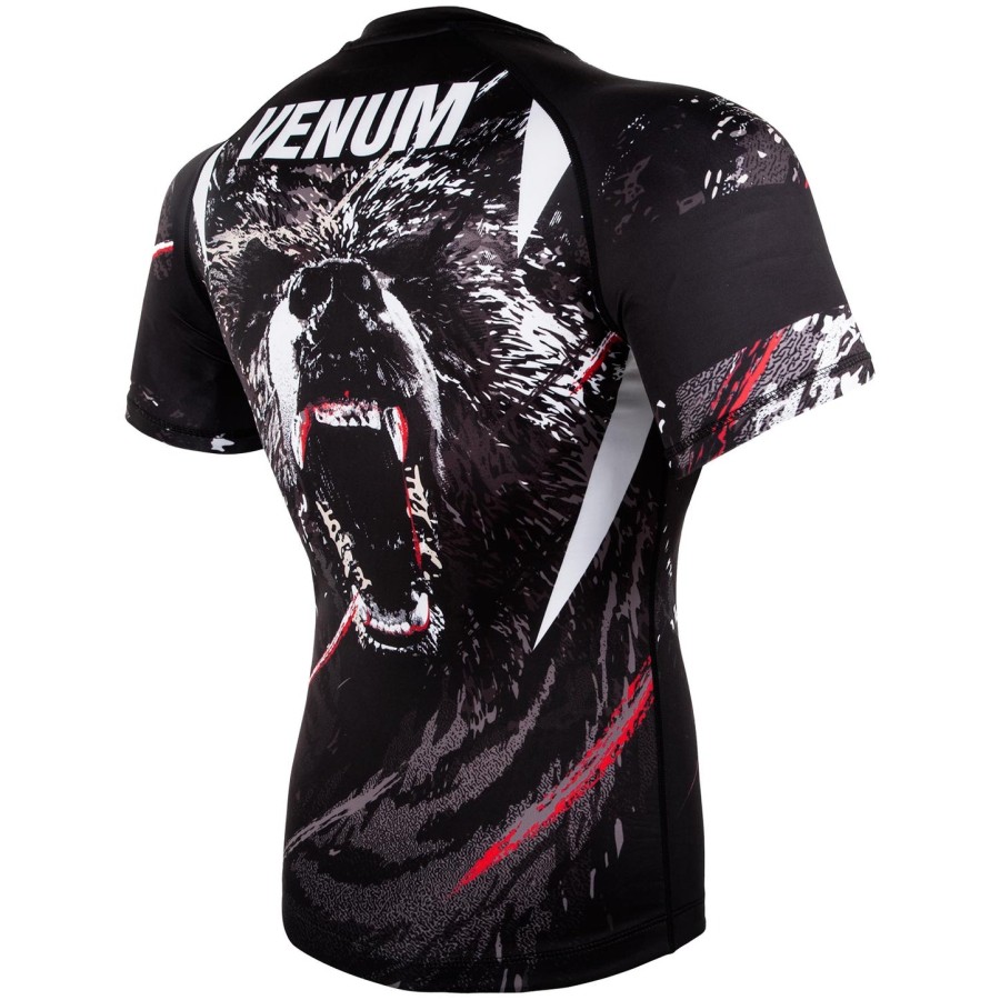 venum grizzli rashguard – kurzarm – schwarzweiß
