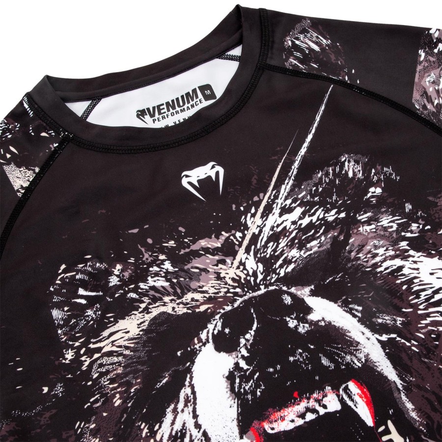 venum grizzli rashguard – kurzarm – schwarzweiß