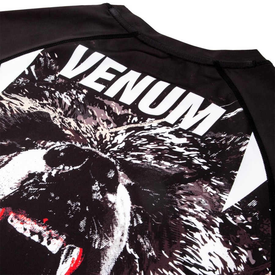 venum grizzli rashguard – kurzarm – schwarzweiß