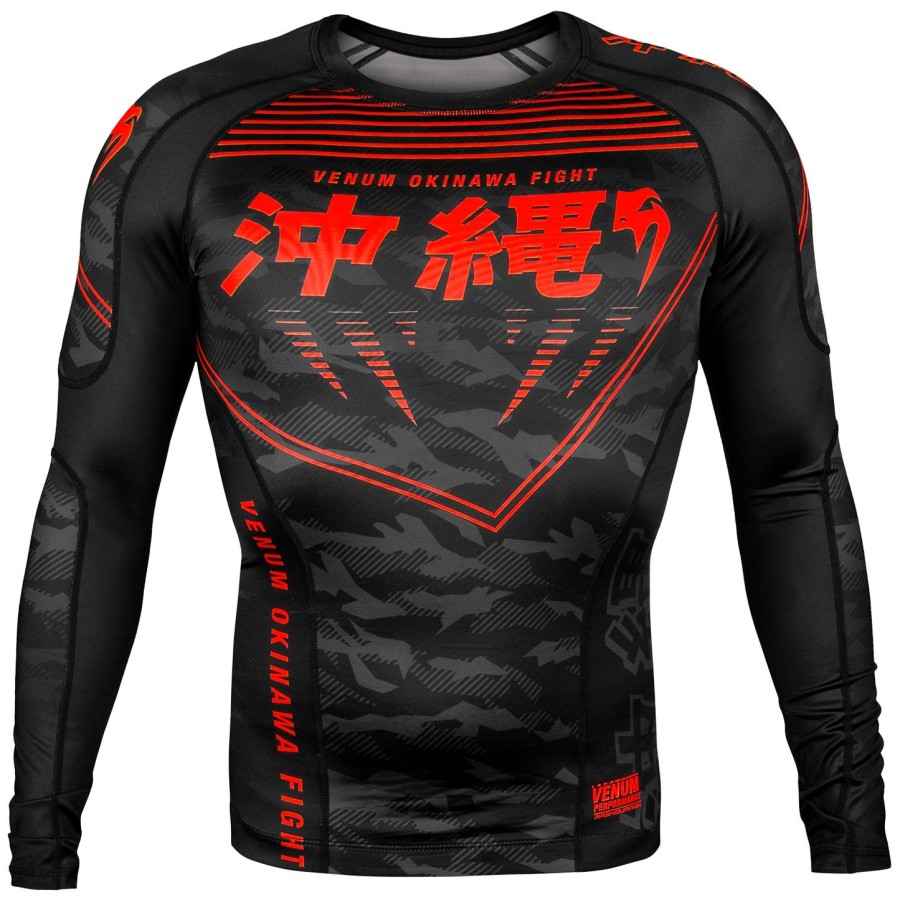 venum okinawa 2.0 rashguard – langarm – schwarzrot