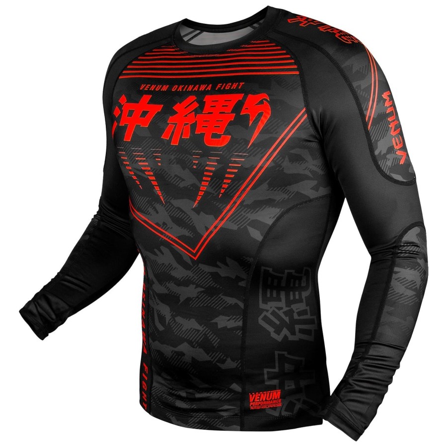venum okinawa 2.0 rashguard – langarm – schwarzrot