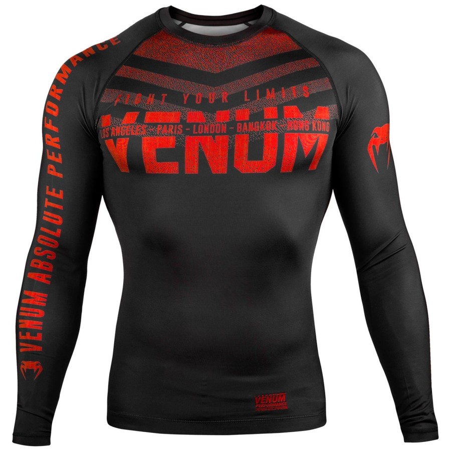 venum signature rashguard – langarm – schwarzrot