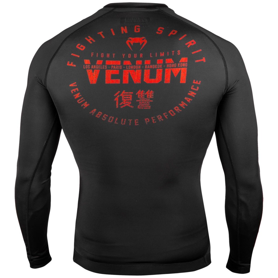 venum signature rashguard – langarm – schwarzrot