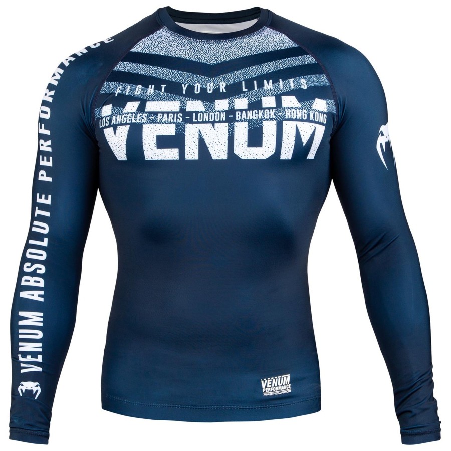 venum signature rashguard – langarm – marineblauweiß