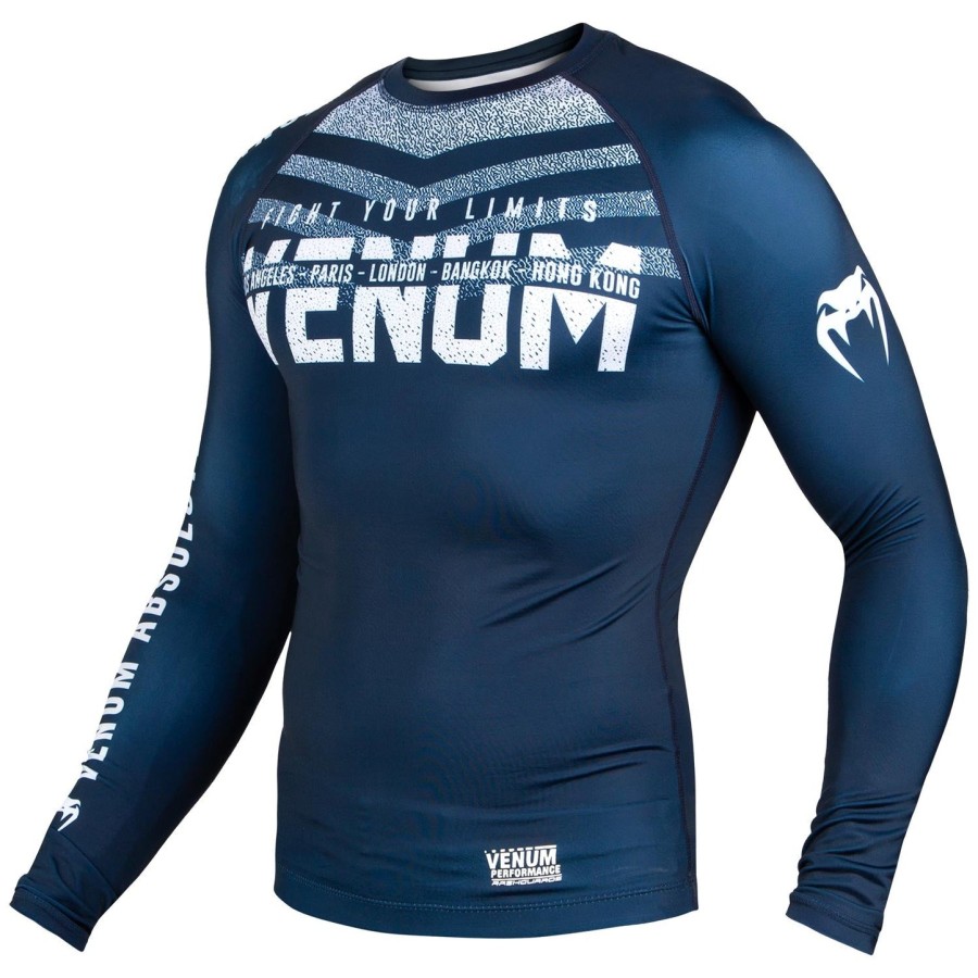 venum signature rashguard – langarm – marineblauweiß