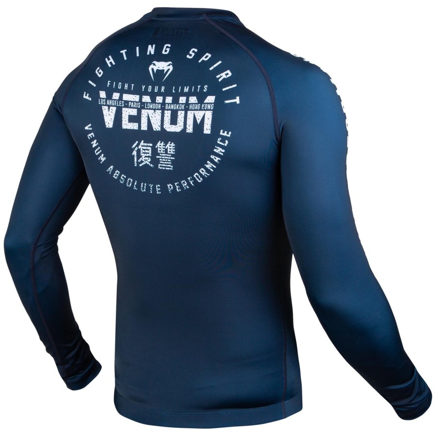venum signature rashguard – langarm – marineblauweiß