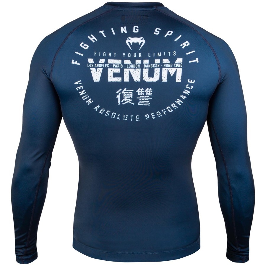 venum signature rashguard – langarm – marineblauweiß