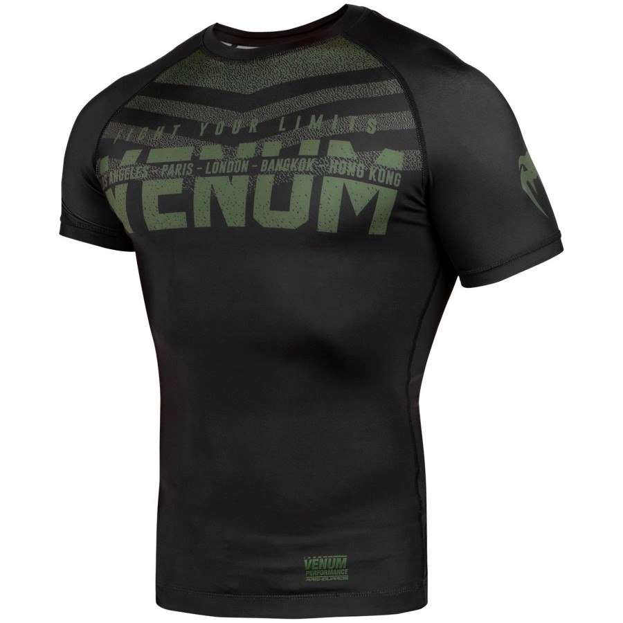 venum signature rashguard – kurzarm – schwarzkhaki – exklusiv