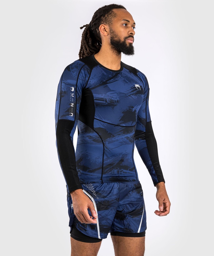 venum electron 3.0 langarm-rashguard – marineblau