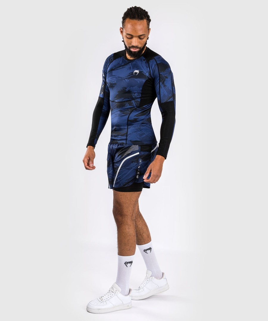 venum electron 3.0 langarm-rashguard – marineblau