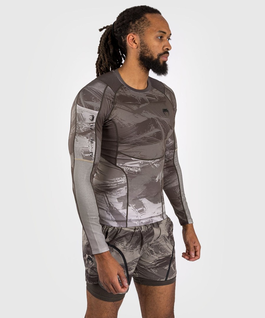 venum electron 3.0 langarm-rashguard – sand