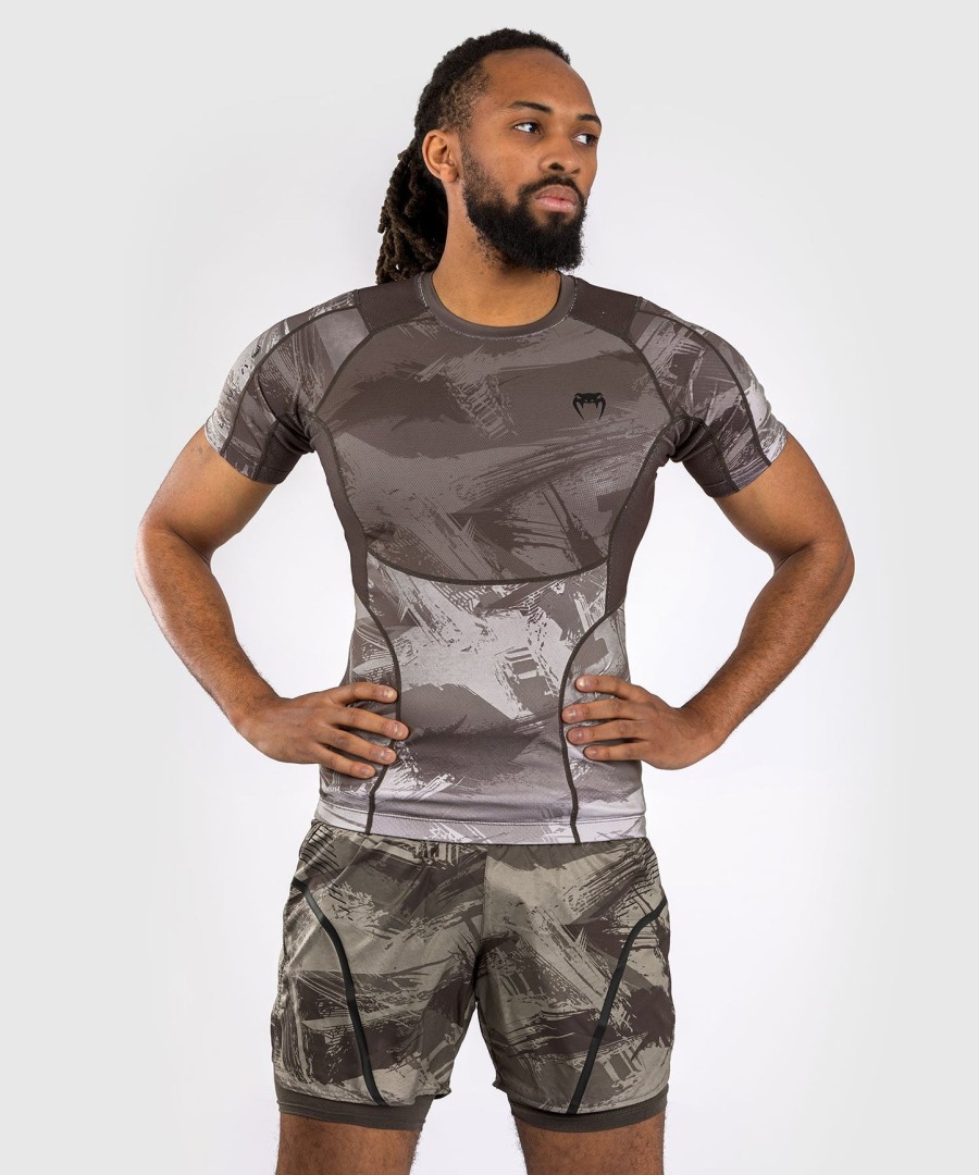 venum electron 3.0 kurzarm-rashguard – sand