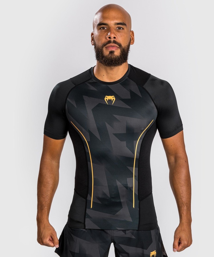 venum razor rashguard kurzarm - schwarzgold