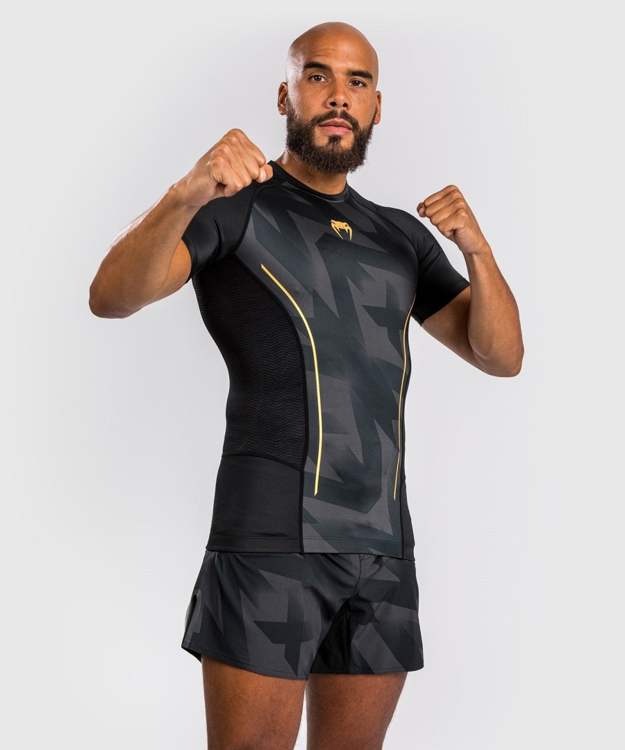 venum razor rashguard kurzarm - schwarzgold