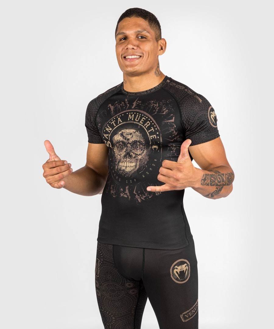 venum santa muerte dark side - rashguard kurzarm - schwarzbraun